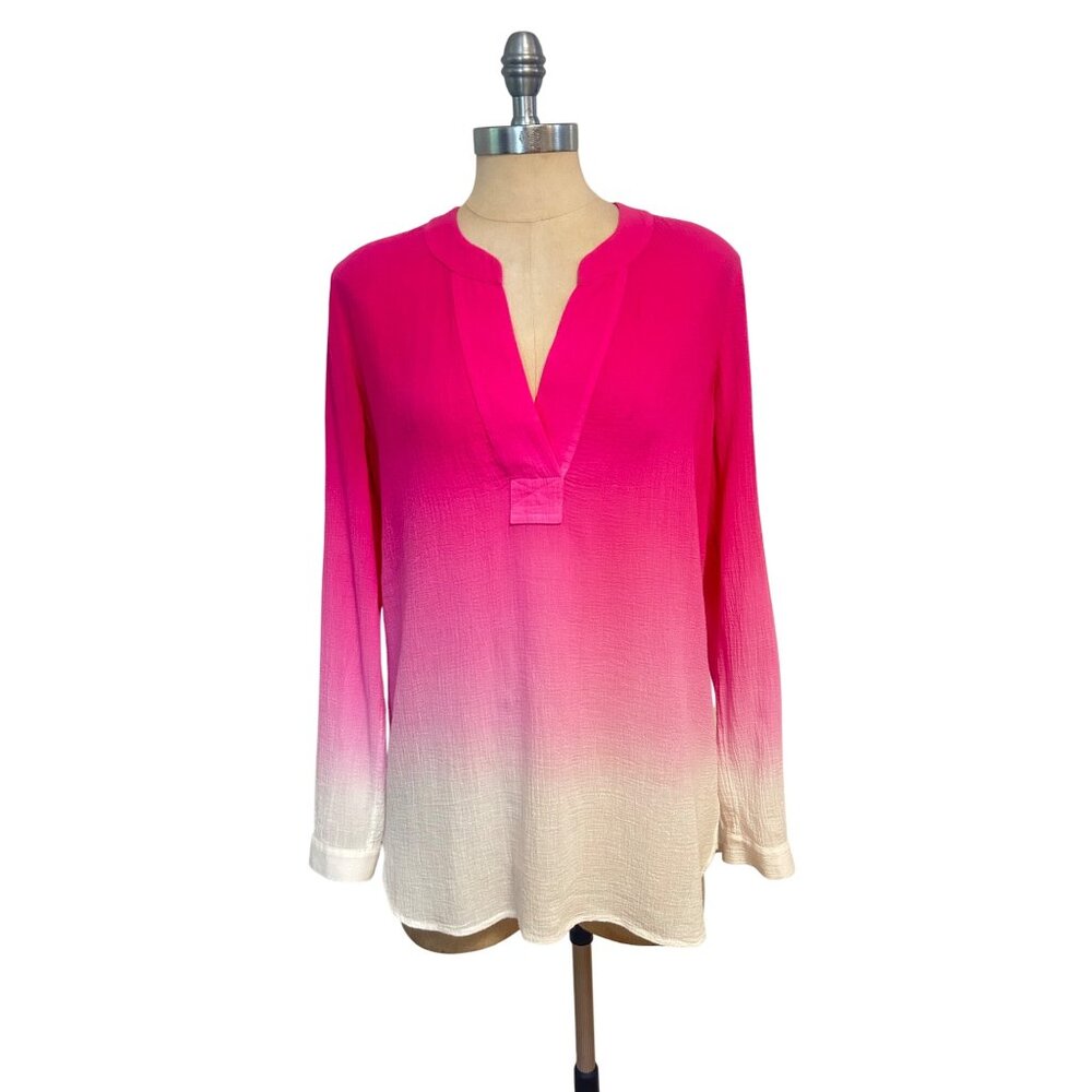 Diane Von Furstenberg DVF Esti Pink Ombre Popover Tunic size 4 - Picture 3 of 7